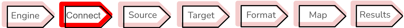 The first step in the wizard is to connect to AWS and specify an Amazon S3 bucket.